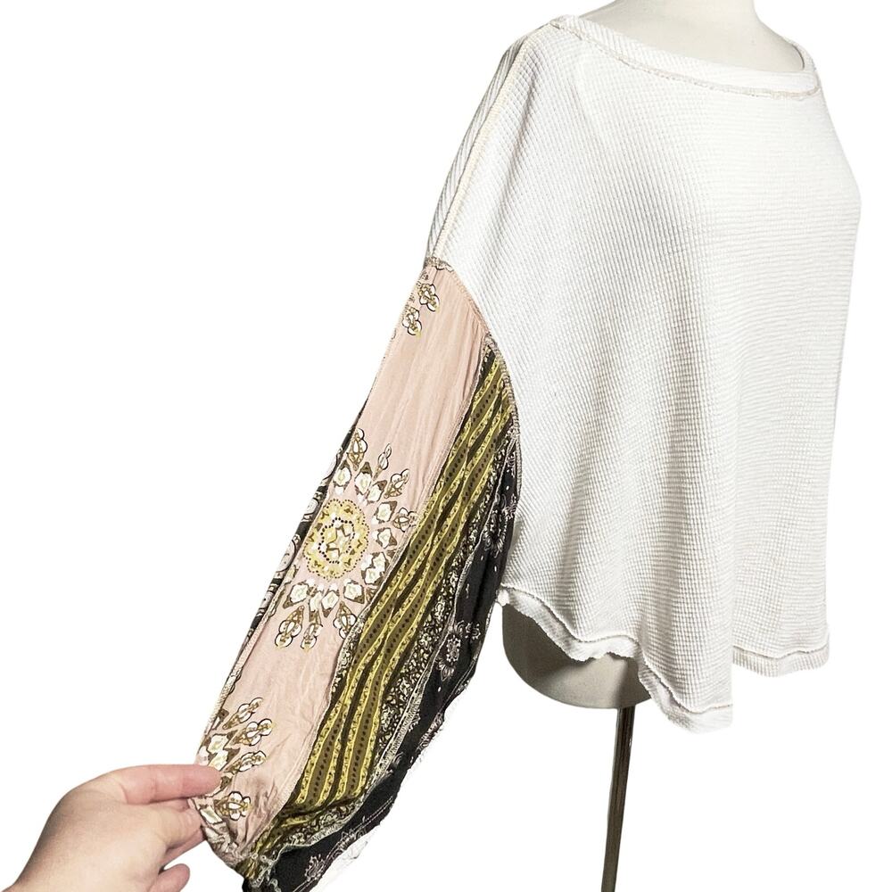 FREE PEOPLE x WE THE FREE Blossom Boho Mixed Media Printed Thermal - Picture 3 of 5